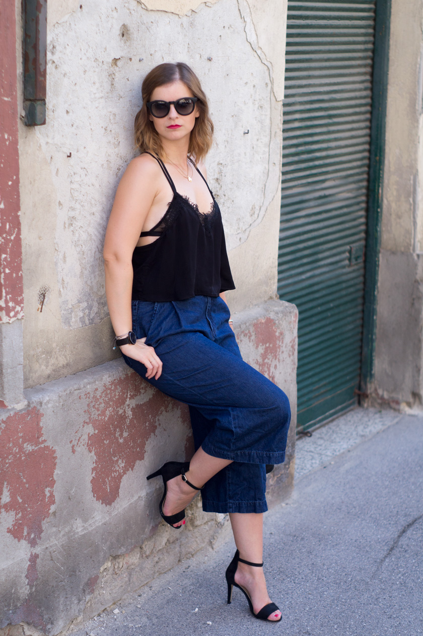 lingerie daywear, 1 country- 7 looks #lingerie #trend #outfit #mode #fashion #black #culotte