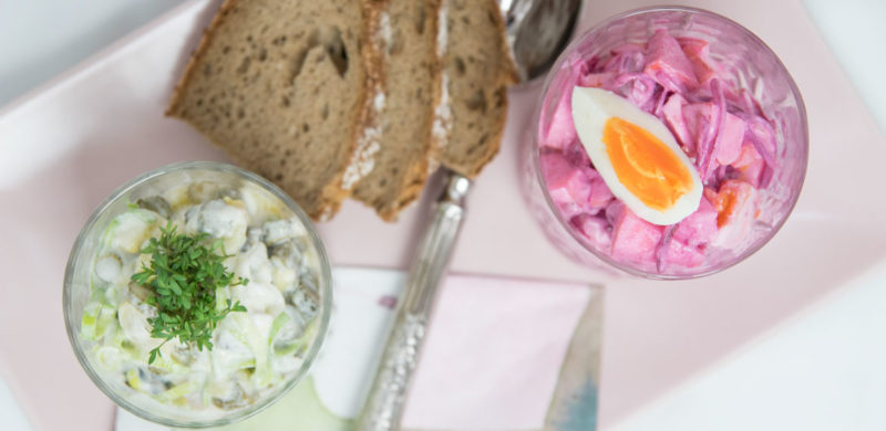 Zweierlei Heringsalat am Aschermittwoch, Rezept, recipe , Hering , herring salad, rote Beete Salat, Fastenzeit, amigaprincess, Foodblog , Foodblogger
