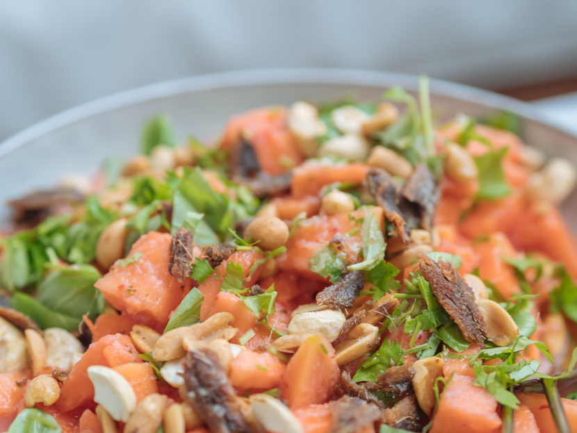 3 kreative Grillbeilagen – einfach und schnell, Tomaten mit Wasabi-Ricottacreme und Pinienkernen, Papaya-Salat mit knusprigen Sardellen, Kokos-Erdnuss-Salat, kreative Grillbeilagen zu Fisch und Huhn, die besten Grill-Salate, schnelle und einfache Grillbeilagen, Bist du auf der Suche nach leckeren Grillbeilagen für den nächstes BBQ? Beilage zum Grillen, Rezepte, www.amigaprincess.com